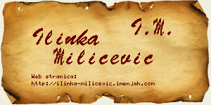 Ilinka Milićević vizit kartica